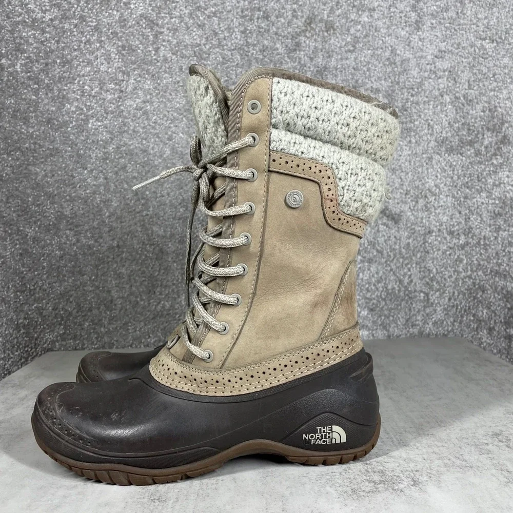 North Face Shellista II Mid Boots Womens Size 7 Snow Rain Winter Waterproof Tan